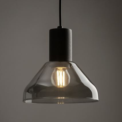 Kattokruunu johdossa 1-vaiheiselle kiskojärjestelmälle NEO 1xE27/15W/230V musta/savuinen musta