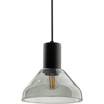 Kattokruunu johdossa 1-vaiheiselle kiskojärjestelmälle NEO 1xE27/15W/230V musta/savuinen musta