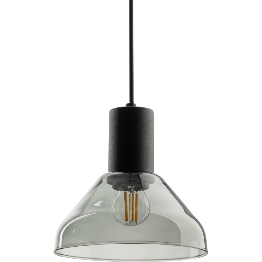 Kattokruunu johdossa 1-vaiheiselle kiskojärjestelmälle NEO 1xE27/15W/230V musta/savuinen musta