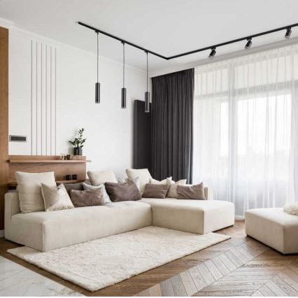 Kattokruunu johdossa kiskojärjestelmään PARIISI 1xGU10/10W/230V musta