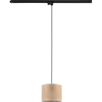 Kattokruunu johdossa 1-vaiheiselle kiskojärjestelmälle TRACER 1xE27/15W/230V halkaisija 20 cm musta/ruskea