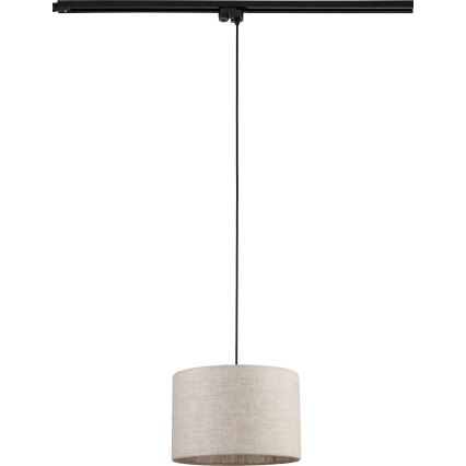 Kattokruunu johdossa 1-vaiheiselle kiskojärjestelmälle TRACER 1xE27/15W/230V halkaisija 30 cm musta/harmaa