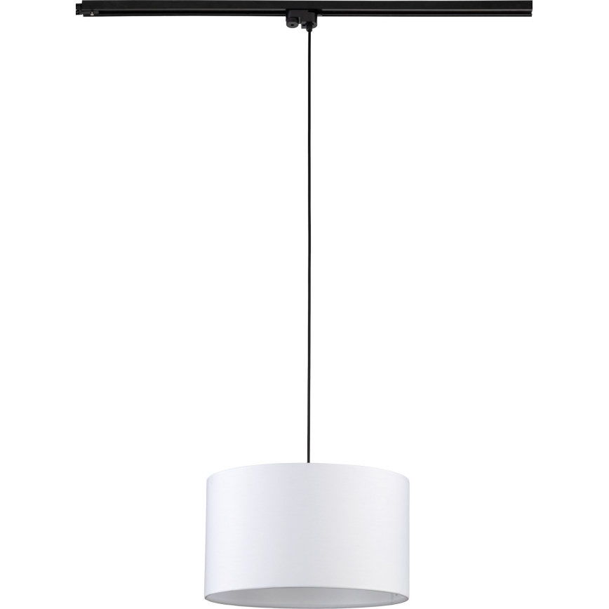 Kattokruunu johdossa 1-vaiheiselle kiskojärjestelmälle TRACER 1xE27/15W/230V halkaisija 38 cm musta/valkoinen