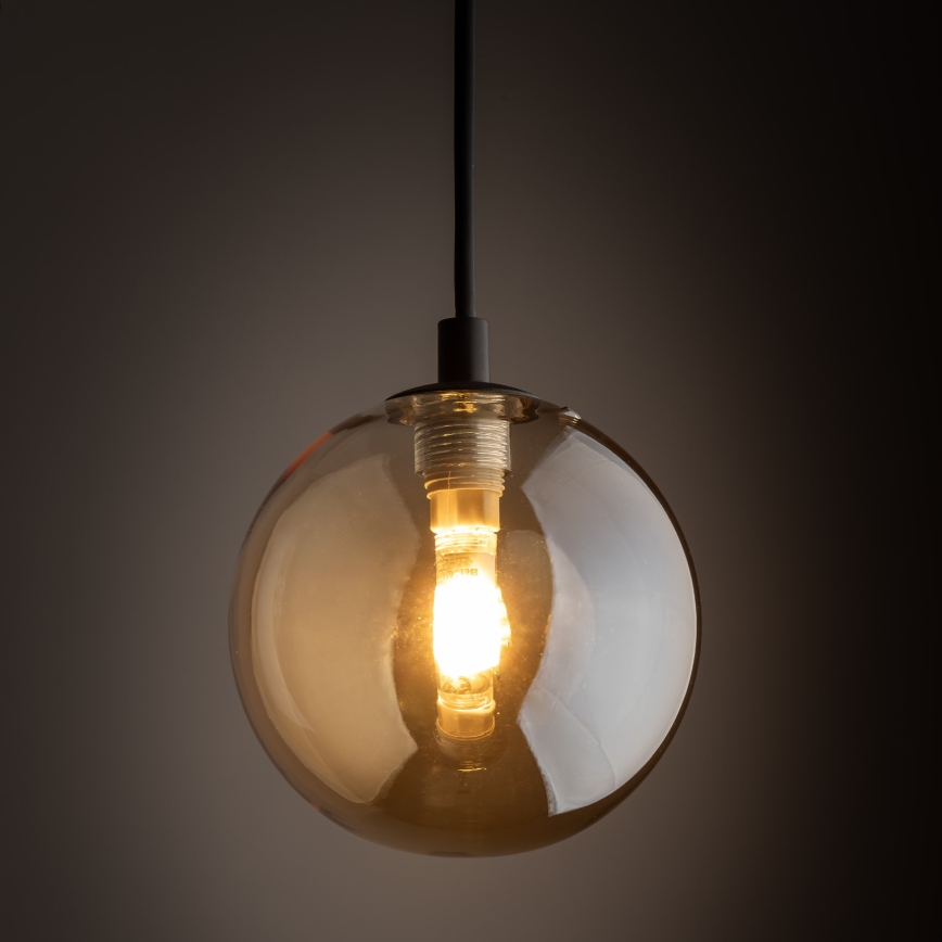 Kattokruunu johdossa 1-vaiheiselle kiskojärjestelmälle TRACER 1xG9/8W/230V musta/savuinen ruskea