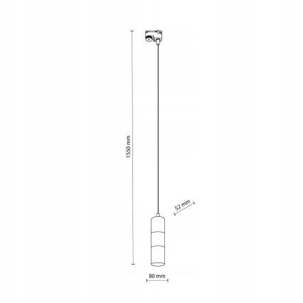 Kattokruunu johdossa 1-vaiheiselle kiskojärjestelmälle TRACER 1xGU10/10W/230V musta/kulta