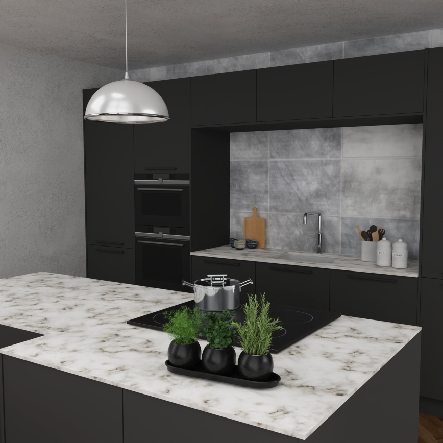 Kattokruunu johdossa KITCHEN 1xE27/15W/230V valkoinen/kiiltävä kromi