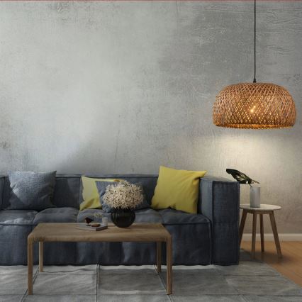 Kattokruunu johdossa KORFU 1xE27/20W/230V halkaisija 38 cm bambu