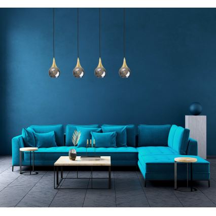 Kattokruunu johdossa LACRIMA SMOKY 4xE27/60W/230V