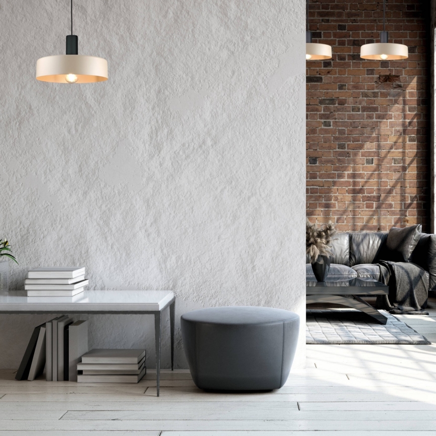 Kattokruunu johdossa LATTE 1xE27/60W/230V beige/musta