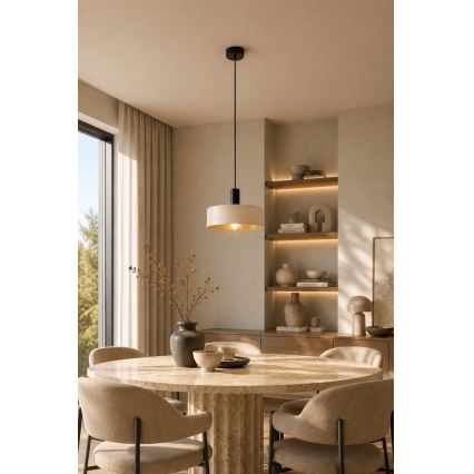 Kattokruunu johdossa LATTE 1xE27/60W/230V beige/musta