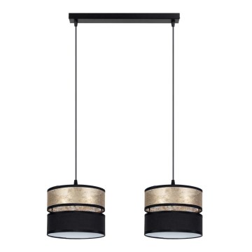 Kattokruunu johdossa LIMA 2xE27/60W/230V kultainen/musta