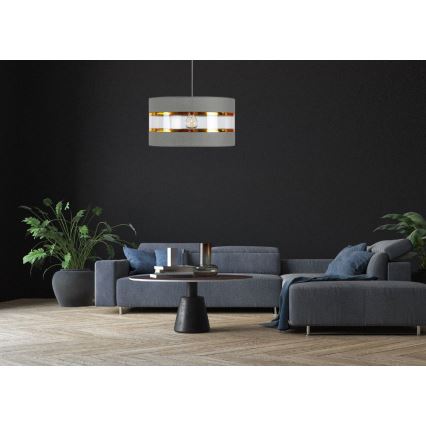 Kattokruunu johdossa LIND 1xE27/60W/230V harmaa