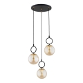 Kattokruunu johdossa LISTER 3xE14/10W/230V musta/savuinen beige
