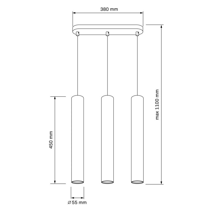Kattokruunu johdossa LUNGOMARE 3xGU10/10W/230V kulta