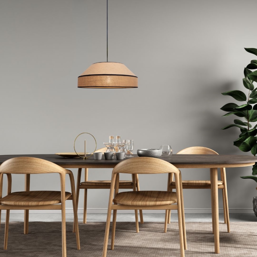 Kattokruunu johdossa MANISO 1xE27/60W/230V halkaisija 45 cm beige