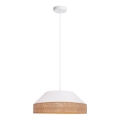 Kattokruunu johdossa MANISO 1xE27/60W/230V halkaisija 45 cm valkoinen/beige