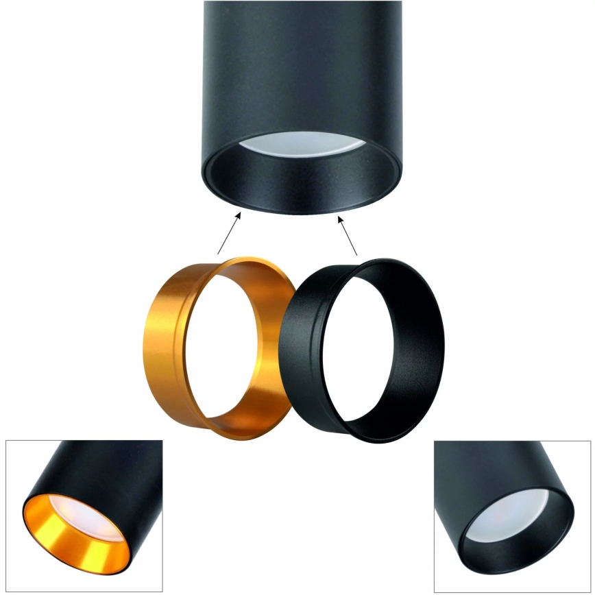 Kattokruunu johdossa MARIBEL 4xGU10/10W/230V musta