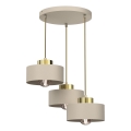 Kattokruunu johdossa MARTI 3xE27/15W/230V beige/kulta