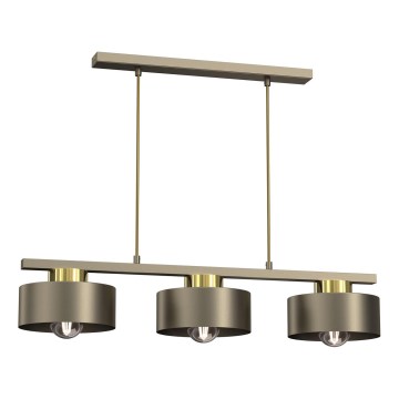 Kattokruunu johdossa MARTI 3xE27/15W/230V messinki/kulta