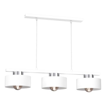 Kattokruunu johdossa MARTI 3xE27/15W/230V valkoinen/kiiltävä kromi