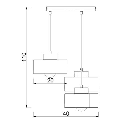 Kattokruunu johdossa MARTI 3xE27/15W/230V valkoinen/kiiltävä kromi