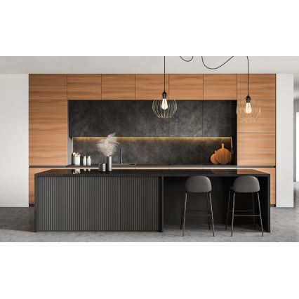 Kattokruunu johdossa MATT 2xE27/60W/230V hämähäkki musta/kulta