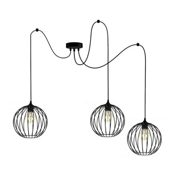 Kattokruunu johdossa MATT 3xE27/60W/230V hämähäkki