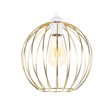 Kattokruunu johdossa MATT 3xE27/60W/230V valkoinen/kultainen