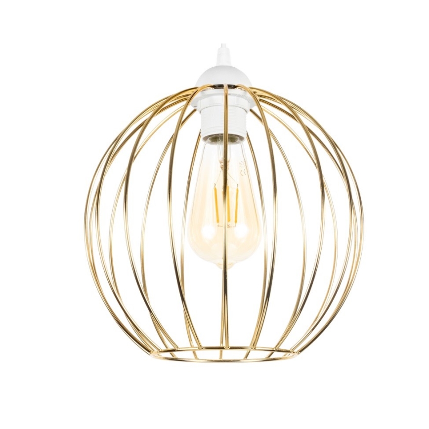 Kattokruunu johdossa MATT 3xE27/60W/230V valkoinen/kultainen