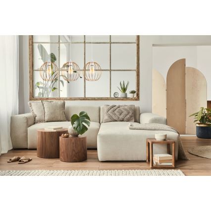 Kattokruunu johdossa MATT 3xE27/60W/230V valkoinen/kupari