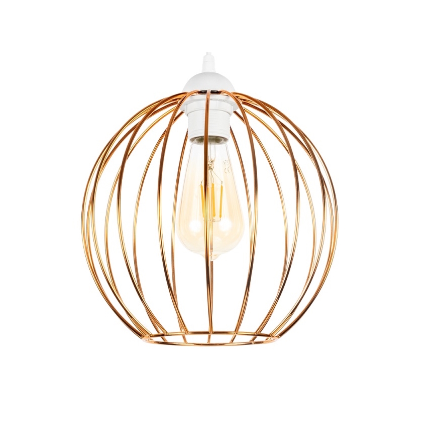 Kattokruunu johdossa MATT 3xE27/60W/230V valkoinen/kupari