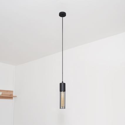 Kattokruunu johdossa MELODY 1xE27/15W/230V musta