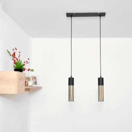 Kattokruunu johdossa MELODY 2xE27/15W/230V musta