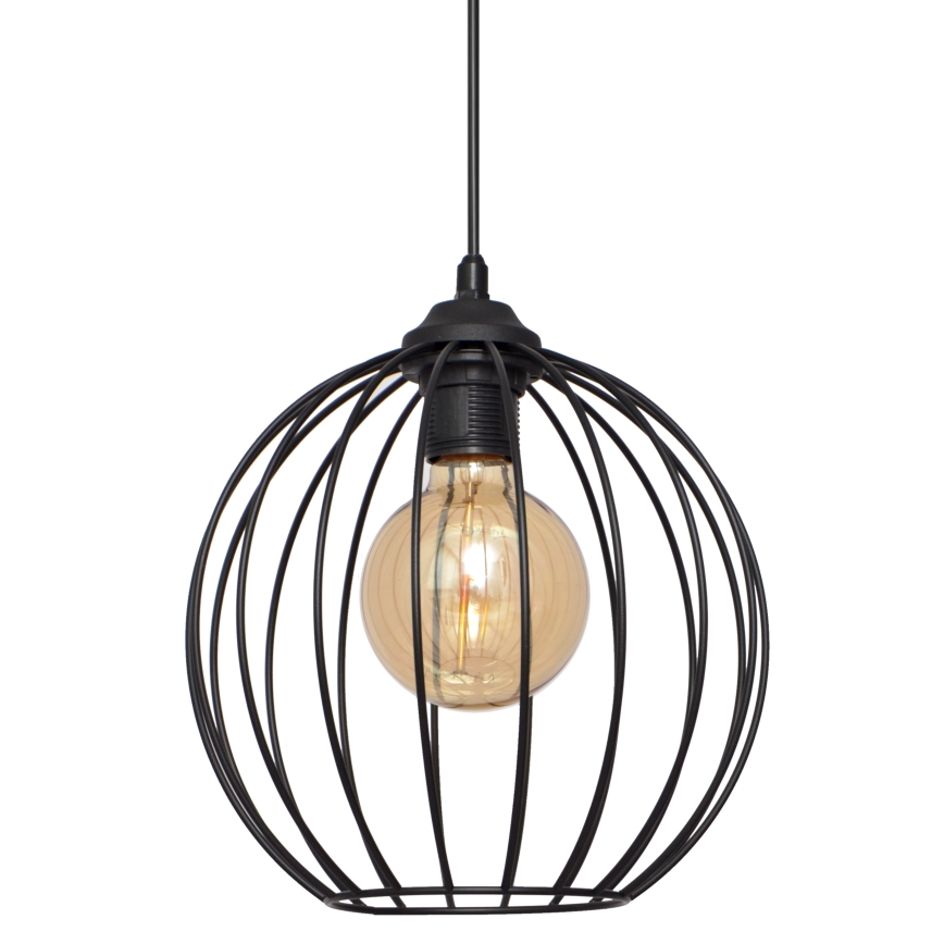 Kattokruunu johdossa MERCURE 1xE27/15W/230V halkaisija 24 cm musta