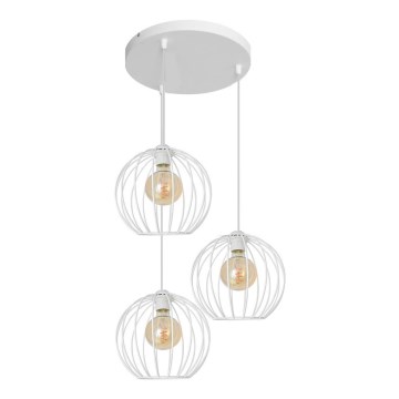 Kattokruunu johdossa MERCURE 3xE27/15W/230V valkoinen