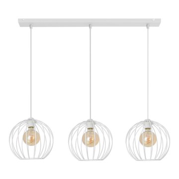 Kattokruunu johdossa MERCURE 3xE27/15W/230V valkoinen