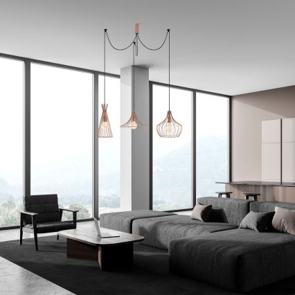 Kattokruunu johdossa MEZOPOTAMYA 3xE27/40W/230V hämähäkki