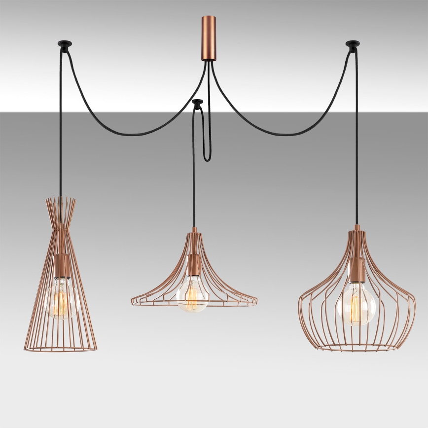 Kattokruunu johdossa MEZOPOTAMYA 3xE27/40W/230V hämähäkki