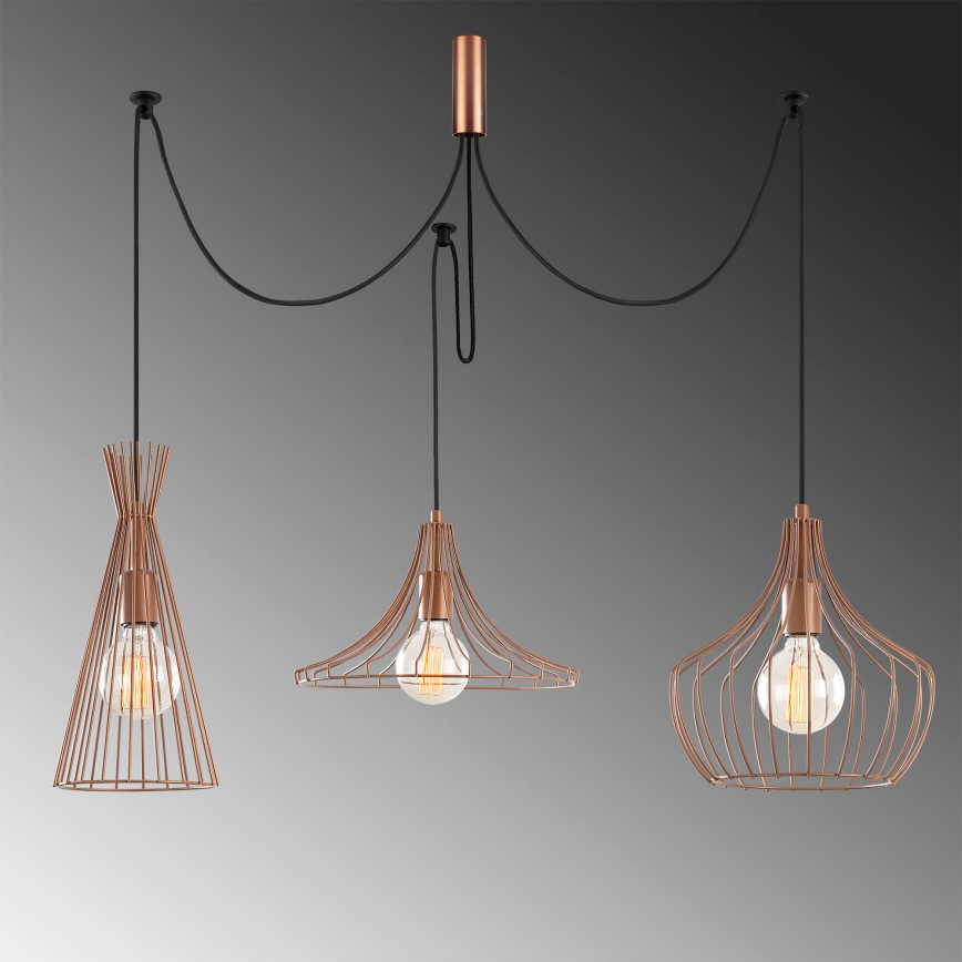 Kattokruunu johdossa MEZOPOTAMYA 3xE27/40W/230V hämähäkki