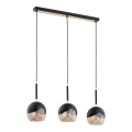 Kattokruunu johdossa MILTONA 3xE27/60W/230V musta/beige