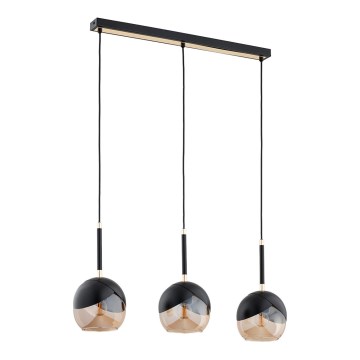 Kattokruunu johdossa MILTONA 3xE27/60W/230V musta/beige