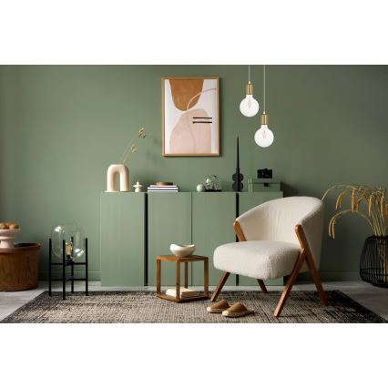 Kattokruunu johdossa MIROS 2xE27/60W/230V pyöreä valkoinen/kultainen