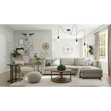 Kattokruunu johdossa MIROS 3xE27/60W/230V hämähäkki musta