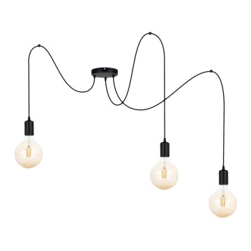 Kattokruunu johdossa MIROS 3xE27/60W/230V musta