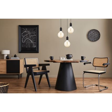 Kattokruunu johdossa MIROS 3xE27/60W/230V pyöreä musta