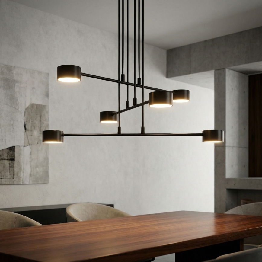 Kattokruunu johdossa MODUS 6xGX53/10W/230V musta