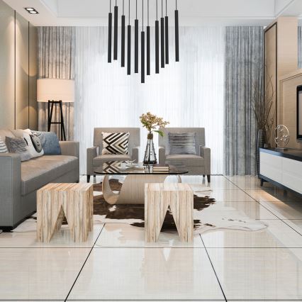 Kattokruunu johdossa MONZA 11xG9/8W/230V musta