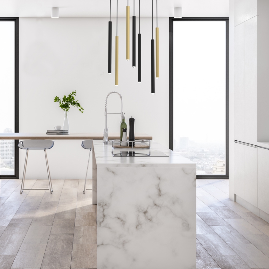 Kattokruunu johdossa MONZA 7xG9/8W/230V musta/kultainen