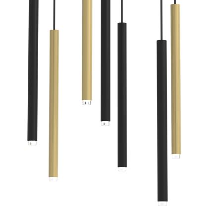 Kattokruunu johdossa MONZA 7xG9/8W/230V musta/kultainen