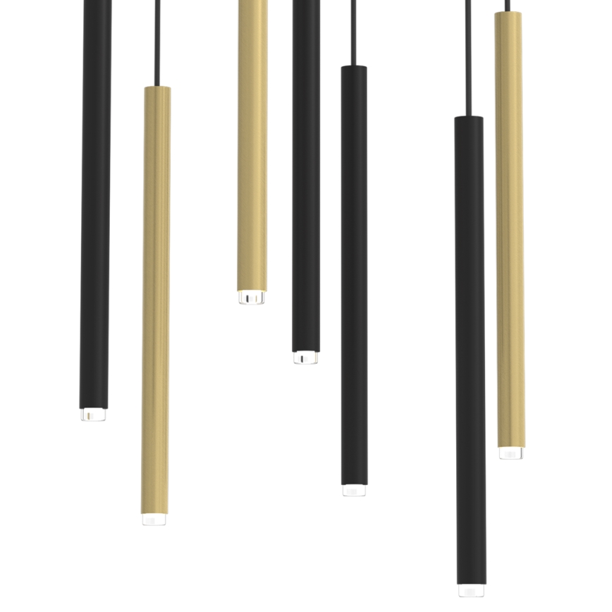 Kattokruunu johdossa MONZA 7xG9/8W/230V musta/kultainen